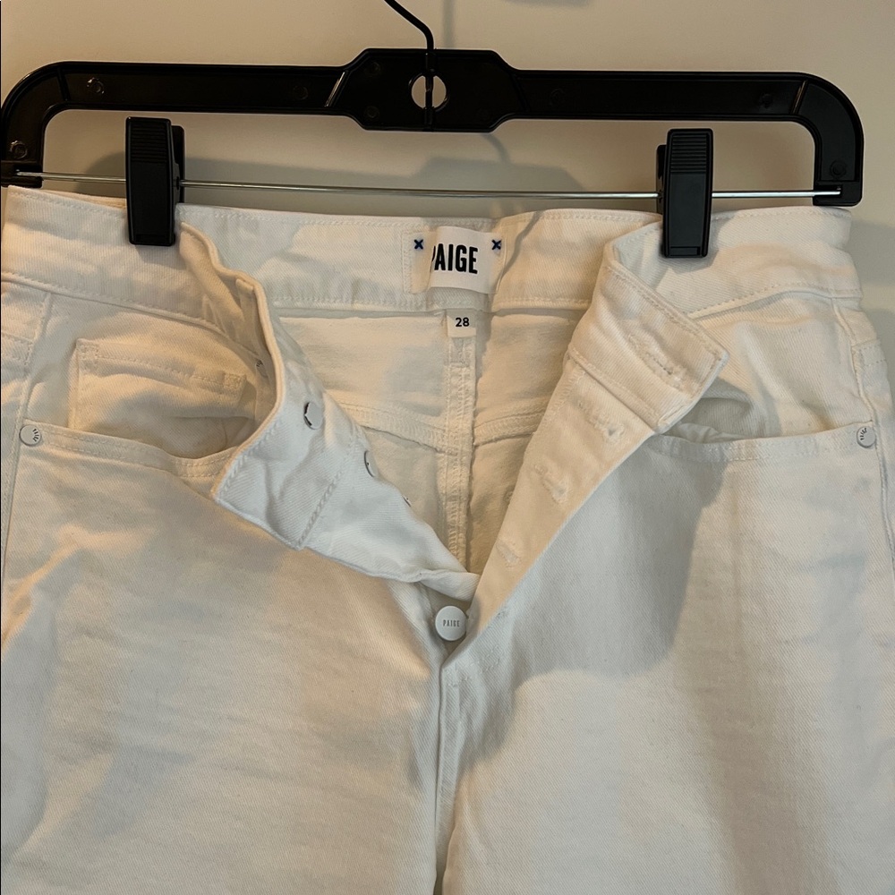 PAIGE High Rise Cream Jeans